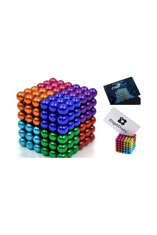 Magnetic Cube 8 Renk 216 Adet 5 Mm Manyetik Mıknatıs Toplar. Kart