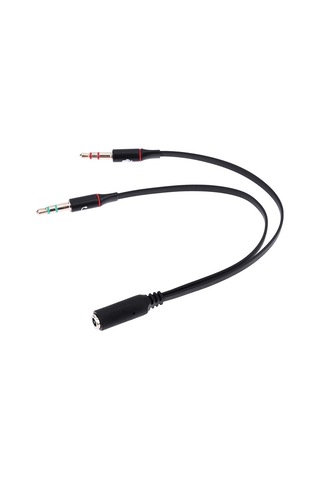 Keepro Kulaklık Mikrofon Ayırıcı Splitter Kablo 2 x 3.5 MM Stereo Kablo