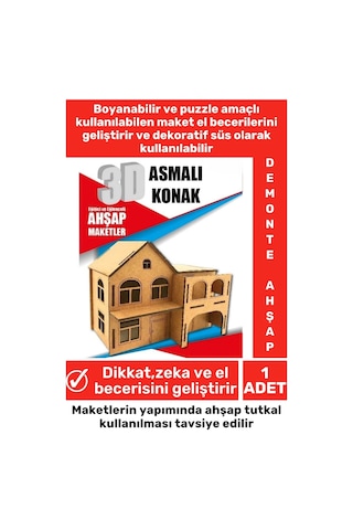 Özel 3d Görsel Zeka Geliştirici Boyanabilir Çocuk Yetişkin Puzzle Dekoratif Demonte Ahşap Oyun Maket