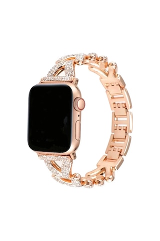 Newface Apple Watch 38mm Node Taşlı Kordon - Siyah Diğer