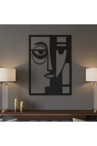 Soyut Yüz Metal Duvar Tablosu - Picasso Duvar Dekorasyonu