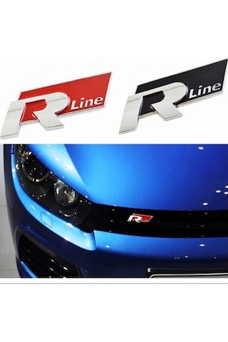 Volksvagen R Line Metal Ön Panjur Logo Arma Sticker