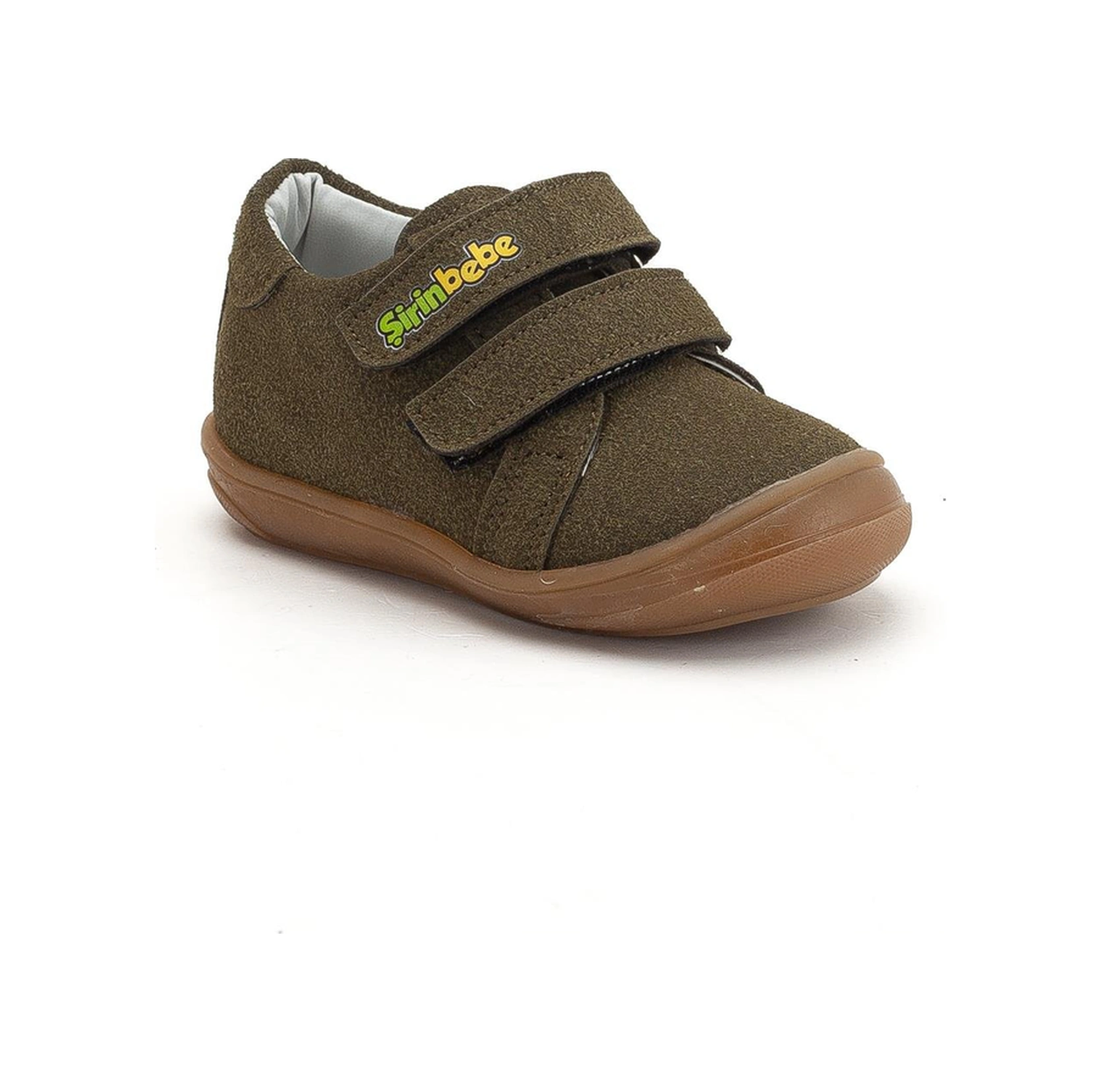 Şirinbebe Ortopedik Erkek İlkadım Bebek Ayakkabı Haki Çift Cırtlı-4189 Haki