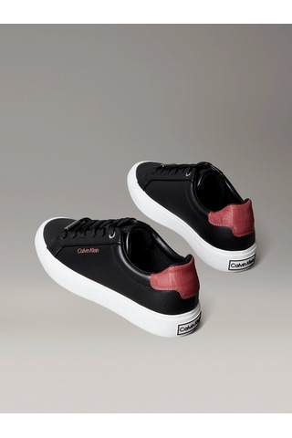 Calvin Klein Vulc Bağcıklı Deri Ve Hareli Kadın Siyah Sneaker Hw0hw02747-0gk Siyah