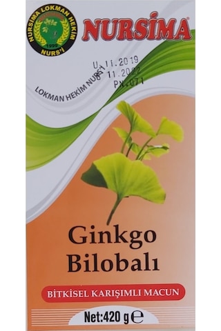 Nursima Ginkgo Bilobalı Bitkisel Karışımlı Macun 420 G