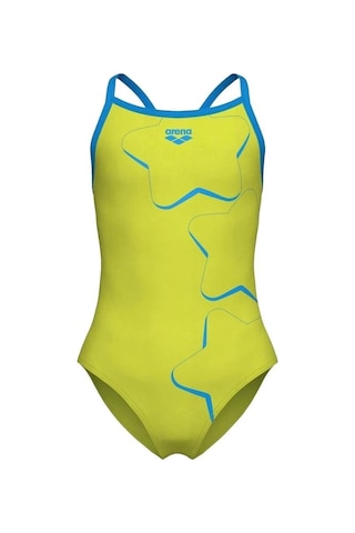 Arena Star Graphıc Kız Çocuk Yüzücü Mayosu Yeşil Yeşil