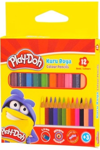 Play-doh 12 Renk Yarım Boy Kuruboya Ku002