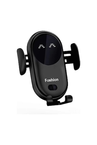 Springsun S11 Siyah Akıllı Araç İçi Kablosuz Şarj Cihazı - 10w Hızlı Şarj, Infrared Sensörlü Telefon Tutucu Ve Ses Efekti