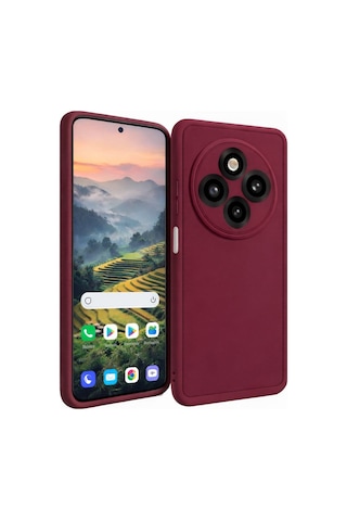 Tecno Spark30c-4g Uyumlu Kamera Çıkıntılı Mat Silikon Telefon Kılıfı Bordo