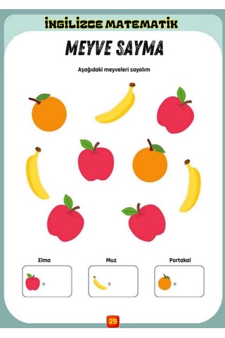 Okul Öncesi Ve Birinci Sınıflar İngilizce Matematik Yaz-sil