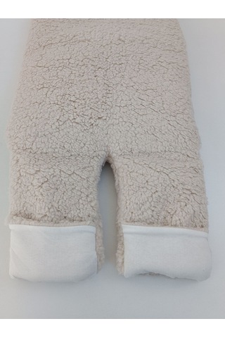 Bebek Dış Kundak Battaniyesi Welsoft Ekstra Uzun Kışlık Peluş Ayakları Açılabilen Uyku Tulumu 0-12ay Vizon