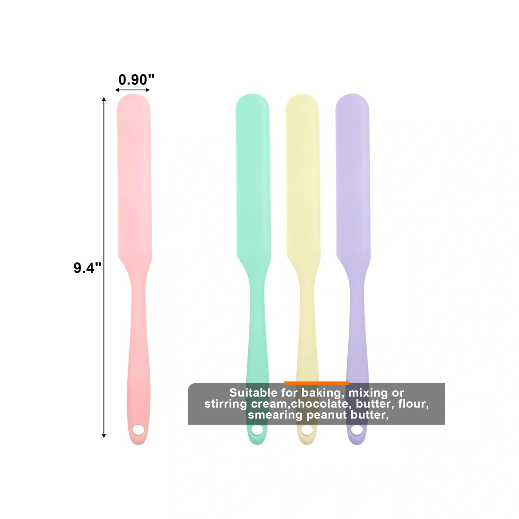 Hombey 4 Renkli Isı Dayanıklı Silikon Spatula Seti, 25 Cm Kek Krema Sürme Ve Karıştırma Araçları, Anti Yapışkan Malzeme İle Mutfak Gereci Paketi Çok Renkli
