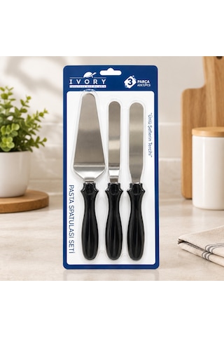 3 Parça Pasta Spatulası Krem