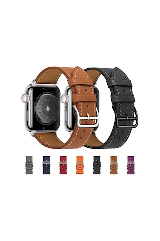 Ally Apple Uyumlu  Watch 7-8 41 MM6-5-4 40 MM Single Coil Deri Kayış Kordon