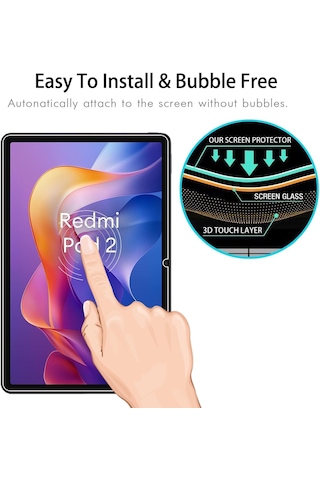 Xiaomi Redmi Pad 2 11 İnç Ekran Koruyucu Şeffaf Cam Nano Kırılmaz