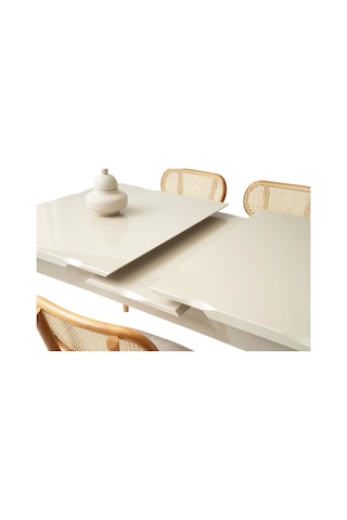 Kelebek Ortadan Açılır Büyüyen Yemek Masası Cappicino 80x130cm Cappicino