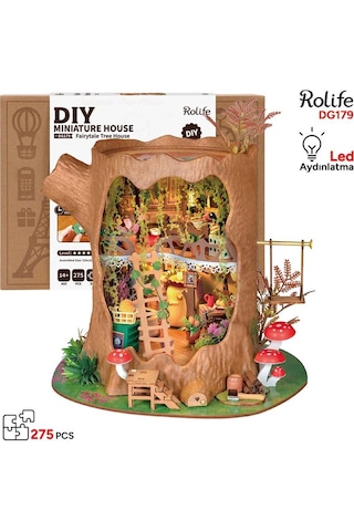 Rolife Dg179 Masal Ağaç Evi Fairytale Tree House Dıy Minyatür Maket Model Seti Mini Dollhouse 3d Model Kit Detaylı Dekoratif Hobi Seti 3d Puzzle Tiny House