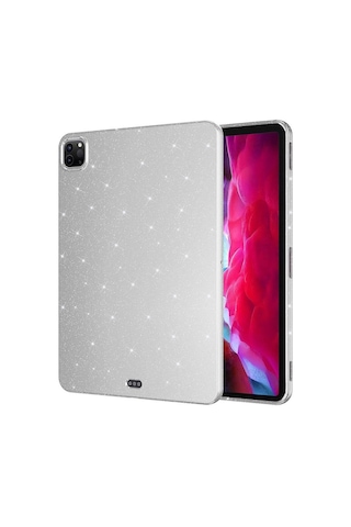 Apple Uyumlu iPad, Pro 11 2022 M2 Simli Parlak Görünümlü Zore Tablet Koton Kılıf-gümüş Tablet Kılıfı