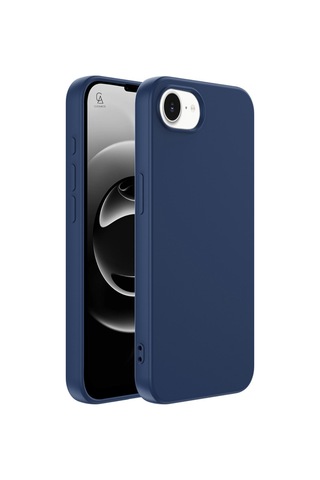 Apple iPhone 17e Uyumlu Içi Kadife Lansman Kılıf Ve 5d Tam Kaplayan Cam Ekran Koruyucu Lacivert