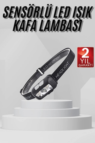 Mey İthalat Sensörlü Şarjlı Type-c Şarj Işıklı Kafa Lambası Kamp Lambası Çok Renkli