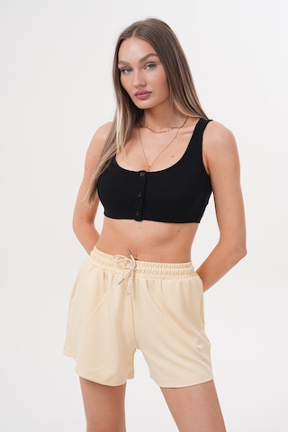 Genius Store Kadın Modal Şort Beli Lastikli Cepli Şort Modal-şort Sarı