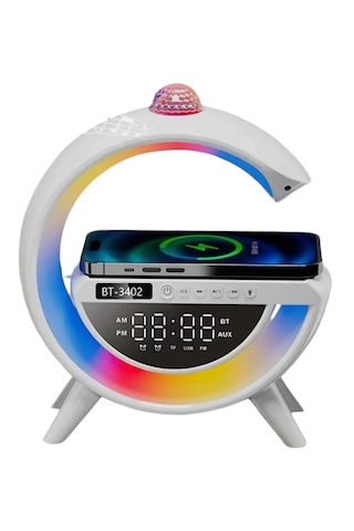 Beemen Masaüstü Led Rgb Gece Lambası Dijital Saat Bluetooth Hoparlör