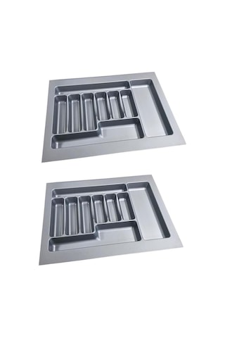 2 Adet Çekmece İçi Kaşıklık 62 X 49 Cm Gri Mutfak Çekmece Düzenleyici