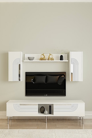 Tvr1502bs Meyra Tv Ünitesi Takımı Beyaz-silver 150cm