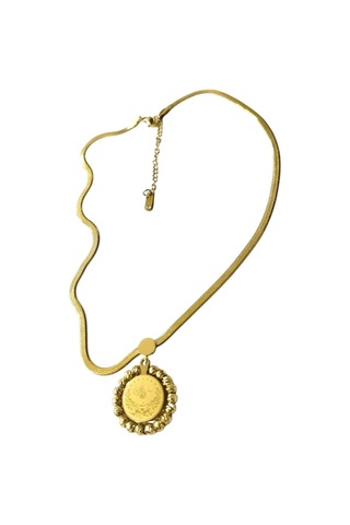 Kadın Dorikalı Tuğra Altın Renk 316l Çelik Kolye Çelik