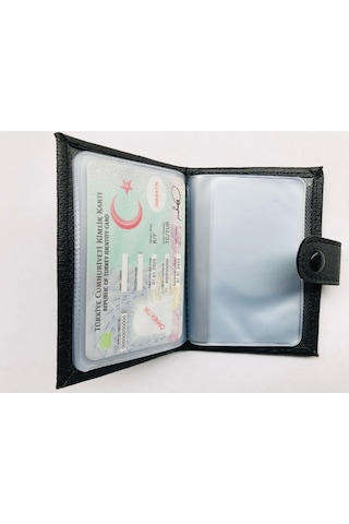 Kredi Kartı Ehliyet Nüfus Cüzdanı Konulabilir Siyah Kartlık Siyah