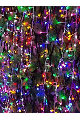 Jasper Yapay Çit Akardiyon 120cmx3m Ve Renkli Dekoratif Fonksiyonlu Işık 5 Metre