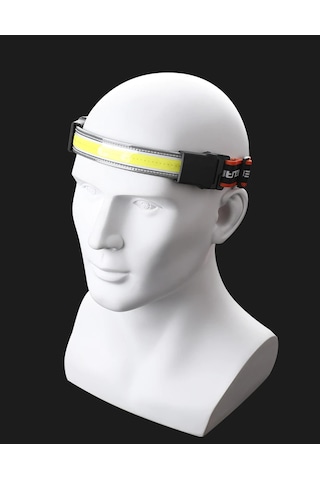 Cob Yüksek Işıklı Led Far Usb Şarjlı Kafa Lambası Siyah