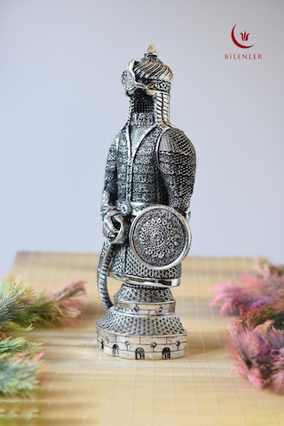 Fetih Zırh Ayetel Kürsi Biblo 15x33 Cm Büyük Boy Altın Renk Metal Dekoratif Aksesuar