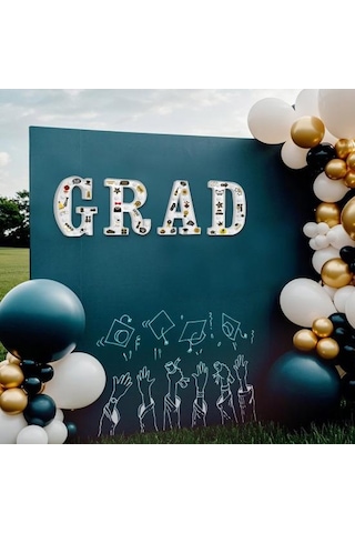 2025 Mezuniyet Işıklı Harfler 2025 Mezuniyet Sınıfı Led Harf İşaretleri Siyah