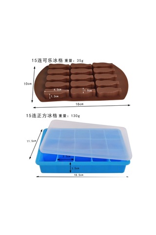 Wezone Mavi Silikon Buz Kalıbı Seti: 15 Kare Delikli Şişelere Uygun + 37 Arı Dilimi Buz Tanesi/çikolata Kalıbı Çok Renkli