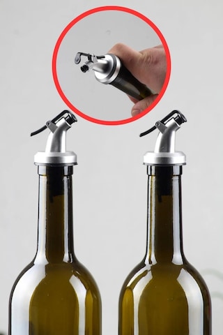 2'li 750 Ml Zeytinyağı Sıvıyağ Şişesi Yağdanlık Yağlık Siyah Etik