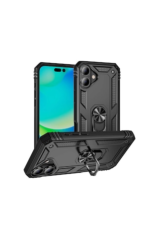 Apple Uyumlu iPhone 16 Plus Kılıf Zore Vega Kapak-siyah Siyah
