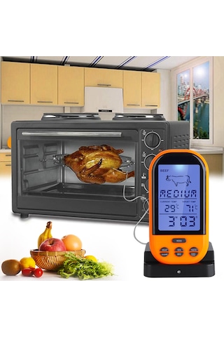 Suofeng Kablosuz Mutfak Isı Ölçer - Barbekü Ve Gıda Sıcaklık Ölçümü, 0-250 C Aralığı, 20-30m Alım Mesafesi Çok Renkli