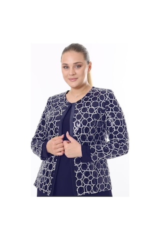 Ladies First Büyük Beden 3910 Lacivert Ceket+bluz Takım 001