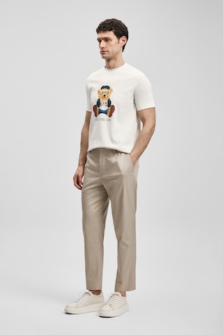 Lufian Teddy Modern Grafik T- Shirt Kırık Beyaz Kırık Beyaz 111020305100510 Kırık Beyaz