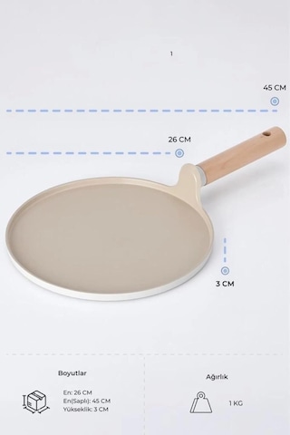 Alüminyum Döküm Xtrema Kaplama Krep Tava 26cm Bej Sku: Smg8690010544698