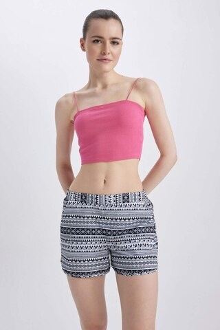 Defacto Fall İn Love Regular Fit Etnik Desenli Deniz Şortu T5232az23smbk27 Siyah