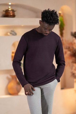 Paul Martin Modal Esnek Kumaş Regular Fit Mevsimlik Sweatshirt Mor
