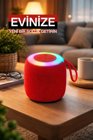 Rgb Işıklı Şarjlı Bluetooth Hoparlör - Type-c - Fm Radyo - Usb - Hafıza Kartı