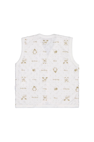 Albimini Civil Baby Desenli 1-9 Ay Yelek - Ekru
