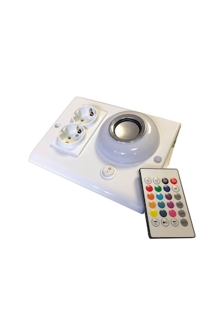 Müzik Çalar Dolap Ve Tezgah Altı Armatür Rgb Ledli Bluetoothlu Kumandalı Beyaz Ve 3 Mt. Kablolu Diğer