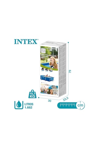 Intex Dikdörtgen Yer Üstü Havuzu 2.2m x 1.5m x 0.6 m Çok Renkli