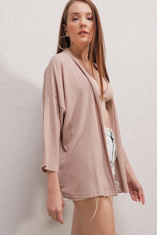 5862 Örme Kimono - Bej 5862bgd19-016-12966 001