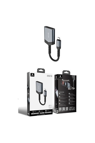 Lenyes Ax137 2in1 Type-c To Tf/sd Kart Çevirici Dönüştürücü Siyah