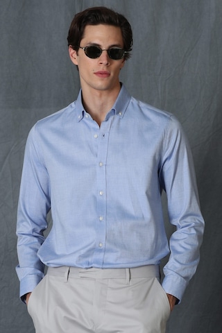 Lufian Daniel Erkek Smart Gömlek Slim Fit Mavi